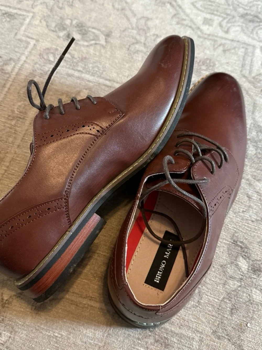 Men's Brown Leather Oxford Lace-Up Shoes